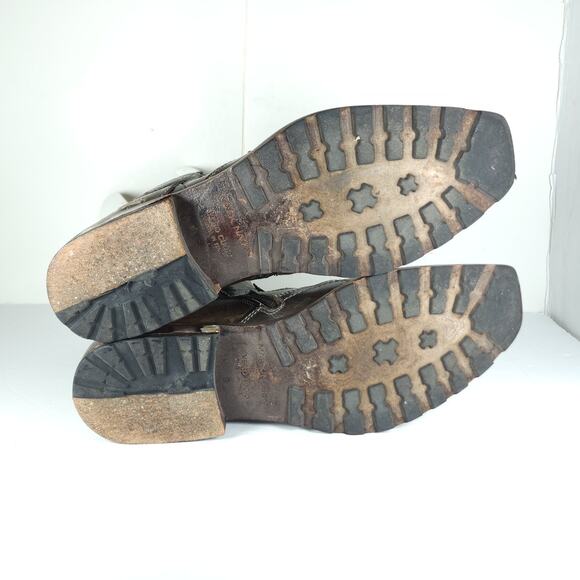 MARK NASO Men's Rock Lives US9 Brown Leather Dragon Side Zip Ankle Boots RARE - Picture 9 of 16